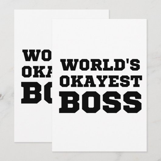 De Okayest Boss van de wereld Bedankkaart (Voorkant / Achterkant)