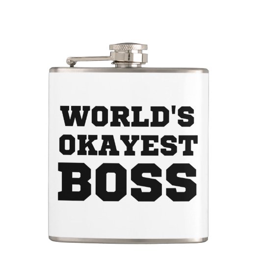 De Okayest Boss van de wereld Heupfles (Voorkant)
