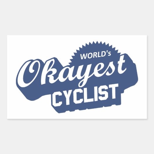 De Okayest Cyclist van de wereld Rechthoekige Sticker (Voorkant)