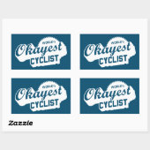 De Okayest Cyclist van de wereld Rechthoekige Sticker (Vel)