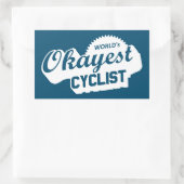 De Okayest Cyclist van de wereld Rechthoekige Sticker (Tas)