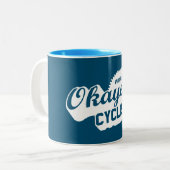 De Okayest Cyclist van de wereld Tweekleurige Koffiemok (Voorkant links)