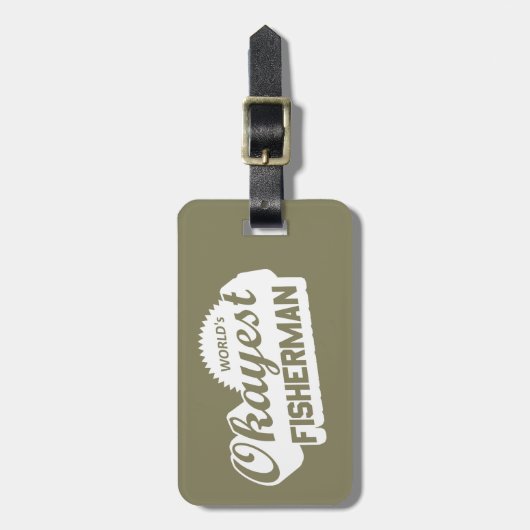De Okayest Fisherman ter wereld Bagagelabel (Voorkant verticaal)