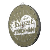 De Okayest Fisherman ter wereld Dartbord (Voorkant Rechts)