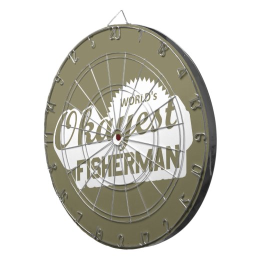 De Okayest Fisherman ter wereld Dartbord (Voorkant Rechts)