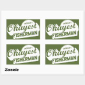De Okayest Fisherman ter wereld Rechthoekige Sticker (Vel)