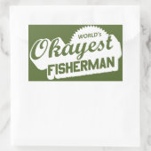 De Okayest Fisherman ter wereld Rechthoekige Sticker (Tas)