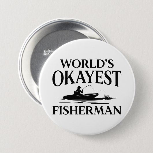De Okayest Fisherman ter wereld Ronde Button 7,6 Cm (Voorkant /achterkant)