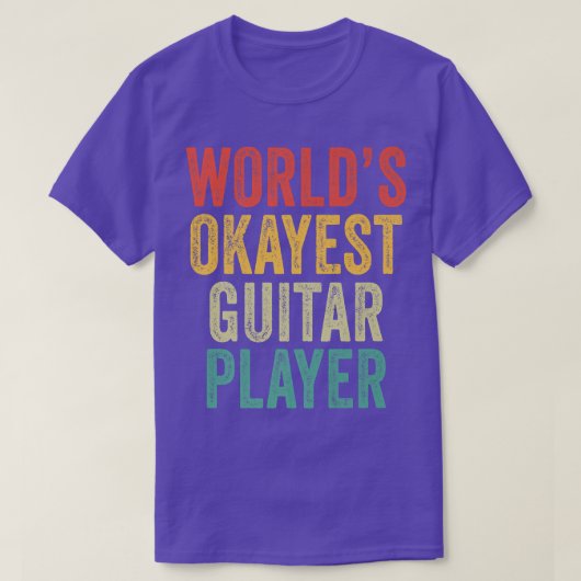 De Okayest Guitar Player Musician Music Vinta T-shirt (Design voorkant)