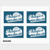 De Okayest Pickleballer ter wereld Rechthoekige Sticker (Vel)