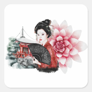 De Okinawa Serie Design 36 Vierkante Sticker