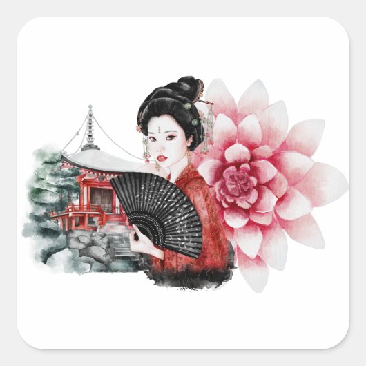 De Okinawa Serie Design 36 Vierkante Sticker (Voorkant)