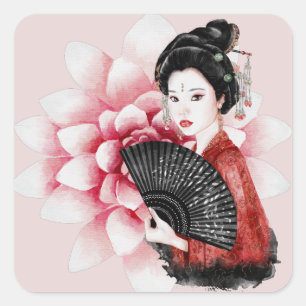 De Okinawa Serie Ontwerp 34 Vierkante Sticker
