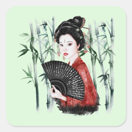 De Okinawa Serie Ontwerp 40 Vierkante Sticker (Voorkant)