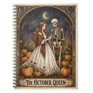 De Oktober Koningin Vintage Halloween Skelet Tarot Notitieboek