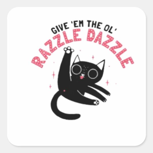 De Ol' Razzle _ Grappige kat Vierkante Sticker (Voorkant)