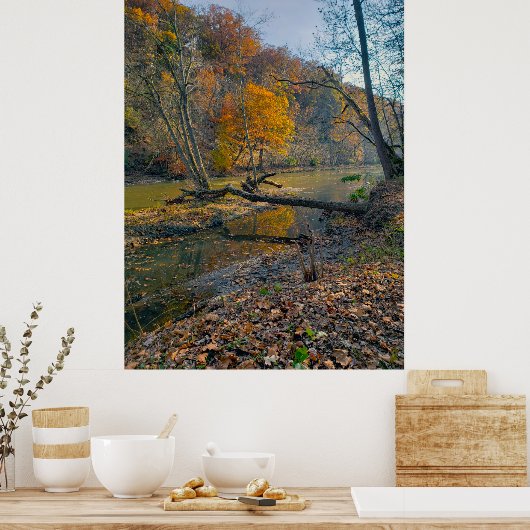 De Olentangy rivier in de Herfst, het park Highban Poster (Keuken)