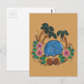 De olifant en ananas briefkaart (Voorkant / Achterkant)