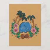 De olifant en ananas briefkaart (Voorkant)