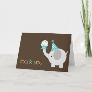 De olifant en Cupcake danken u Kaarten