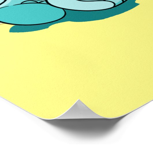 De olifant in de Cartoon van de kamer Poster (Hoek)