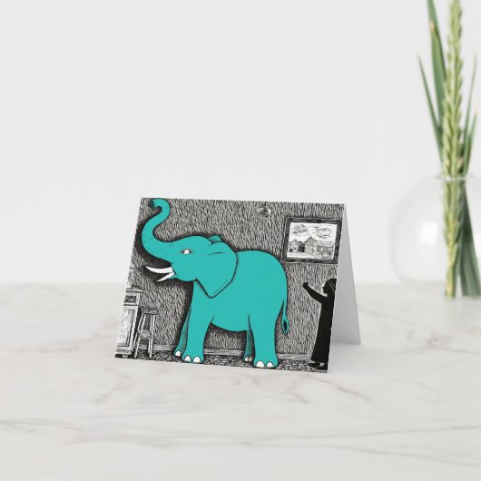 De olifant in de kamer bedankkaart (Voorkant)
