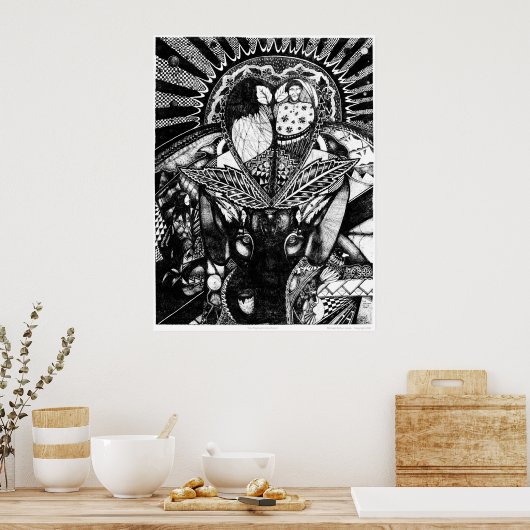 De olifant in de kamer poster (Keuken)