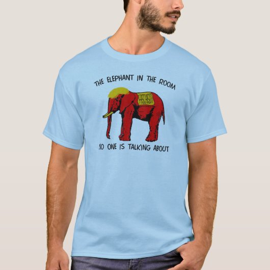 De olifant in de kamer waar niemand het over heeft t-shirt (Voorkant)