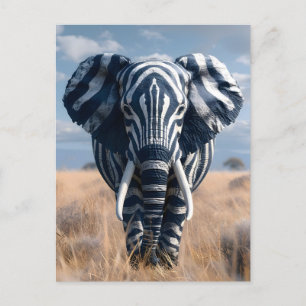 De olifant in Zebra vermomming Briefkaart