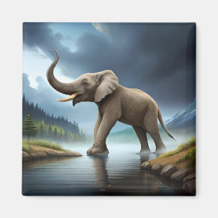 De Olifant & Ivoor van deze Mastodon Pachyderm Magneet