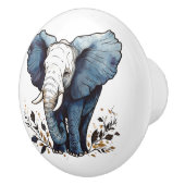 De olifant loopt door het kreupelhout keramische knop (Rechts)