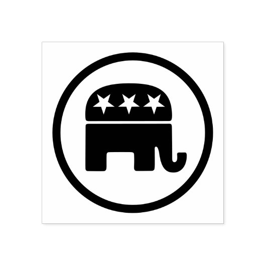 De olifant, symbool van de Republikeinse Partij Rubberstempel (Afrduk)