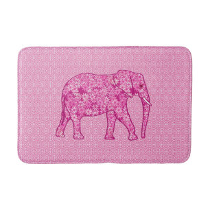 De olifant van de bloem - fuchsiakleurig roze badmat