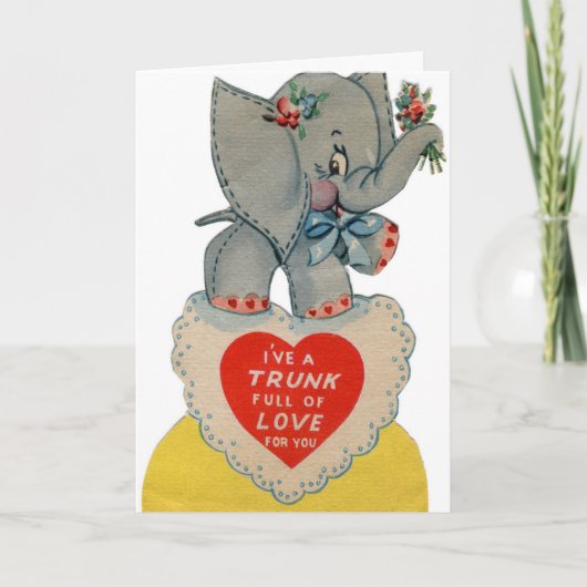De  olifant van de Valentijn van de klant voegt be Feestdagen Kaart (Voorkant)