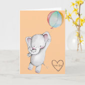 De Olifant van het baby met het Gele Wenskaart van Kaart (Gele Bloem)