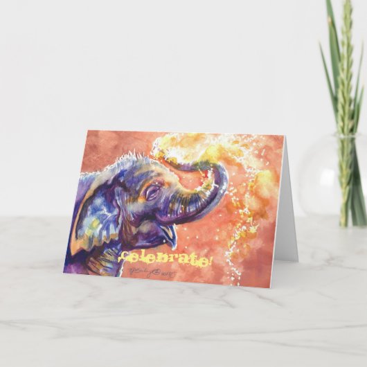 De Olifant van het baby viert! Aankondiging (Voorkant)