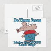 de olifant van jeans cartoon ziet er naar uit briefkaart (Voorkant / Achterkant)