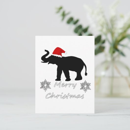 De Olifant van Kerstmis Feestdagenkaart (Staand voorkant)