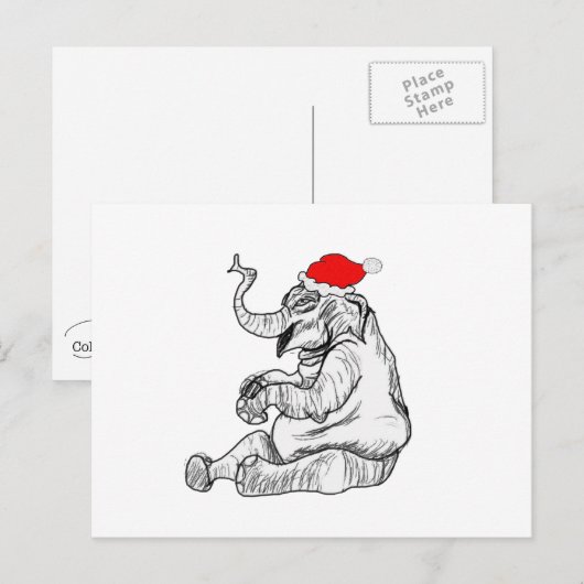 De Olifant van Kerstmis Feestdagenkaart (Voorkant / Achterkant)