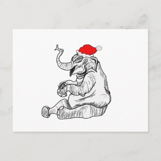 De Olifant van Kerstmis Feestdagenkaart (Voorkant)