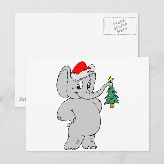 De Olifant van Kerstmis Feestdagenkaart (Voorkant / Achterkant)