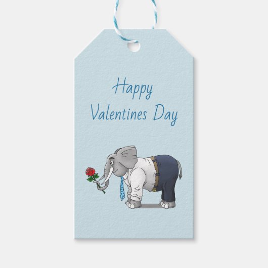 De Olifanten Gelukkig Valentijnsdag Cadeaulabel (Voorkant)