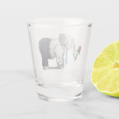 De olifanten zijn blij met Valentijnsdag Shot Glas (Achterkant)