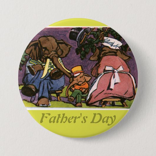 De olifantenfamilie - ronde button 7,6 cm (Voorkant)