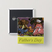 De olifantenfamilie - vierkante button 5,1 cm (Voorkant /achterkant)