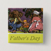 De olifantenfamilie - vierkante button 5,1 cm (Voorkant)