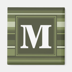 De olijf groene strepen van het monogram magneet
