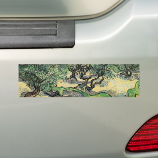 de olijfbomen,1889, Vincent van Gogh Bumpersticker (Op auto)