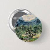 de olijfbomen,1889, Vincent van Gogh Ronde Button 5,7 Cm (Voorkant /achterkant)