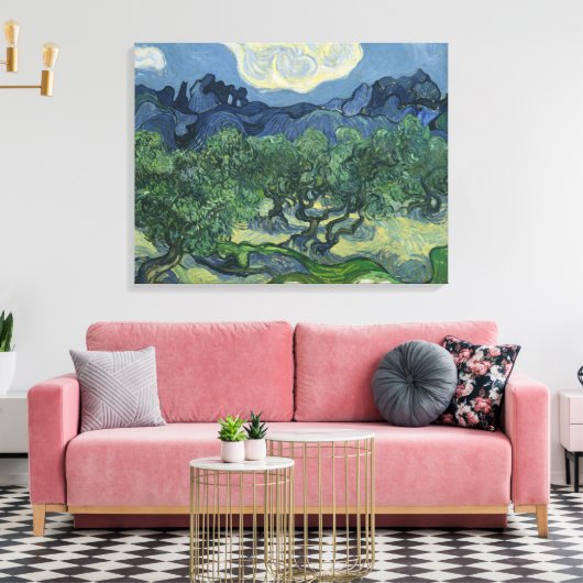 De olijfbomen - Van Gogh Canvas Afdruk (Insitu (Woonkamer))